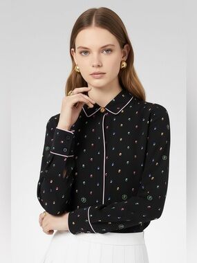 Stella McCartney Silk Printed Shirt, Size XS (34 IT)